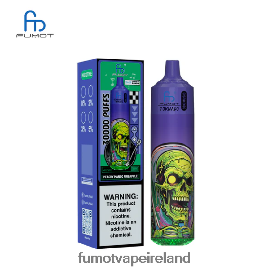 Fumot Disposable Vape V4Z86D21 Peachy Mango Pineapple Fumot Tornado 30K Music