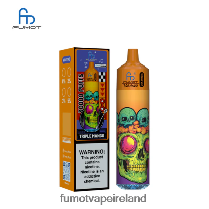 Fumot Disposable Vape V4Z86D29 Triple Mango Fumot Tornado 30K Music