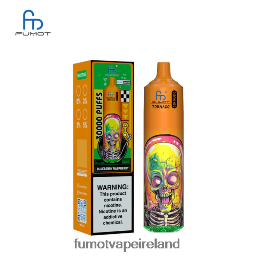 Fumot Disposable Vape V4Z86D5 Blueberry Raspberry Fumot Tornado 30K Music