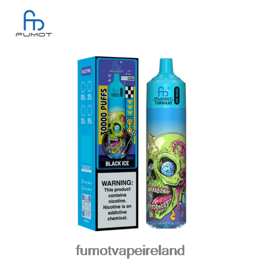 Fumot Vape Ireland V4Z86D2 Black Ice Fumot Tornado 30K Music