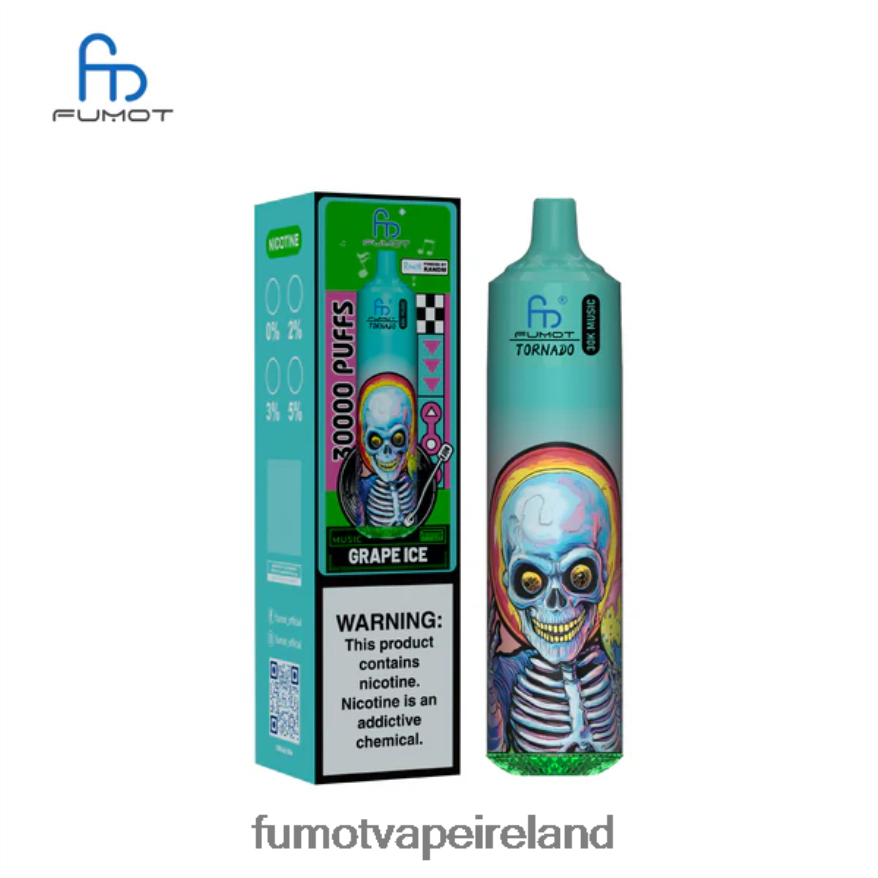 Fumot Disposable Vape V4Z86D13 Grape Ice Fumot Tornado 30K Music
